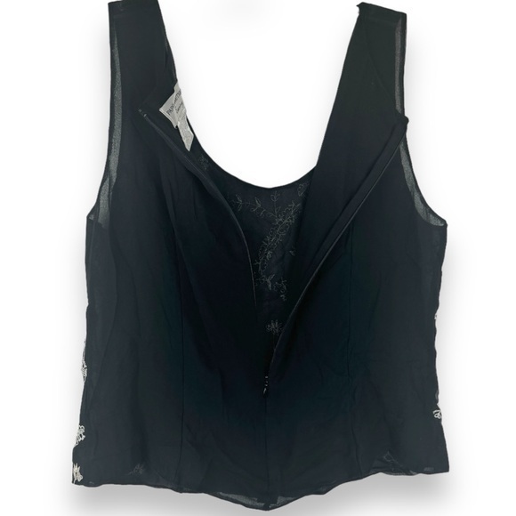 Papell Vintage 100% Silk Top Womens‎ Size XL 80s 90s Embroidered Beaded Glam - Picture 7 of 8